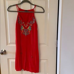 Red shift dress